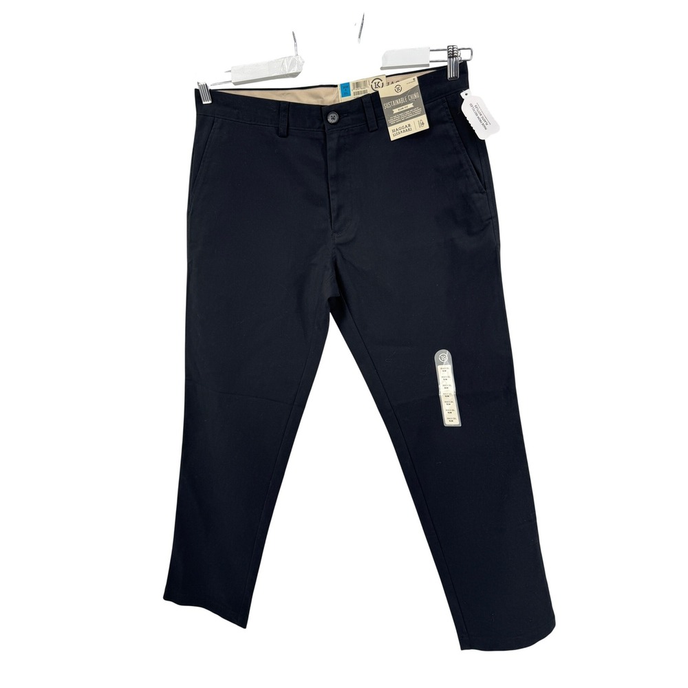 Haggar Chino Pants Mens 36x30 Black Slim Fit Sustainable Life Khaki‎ NWT Stretch
